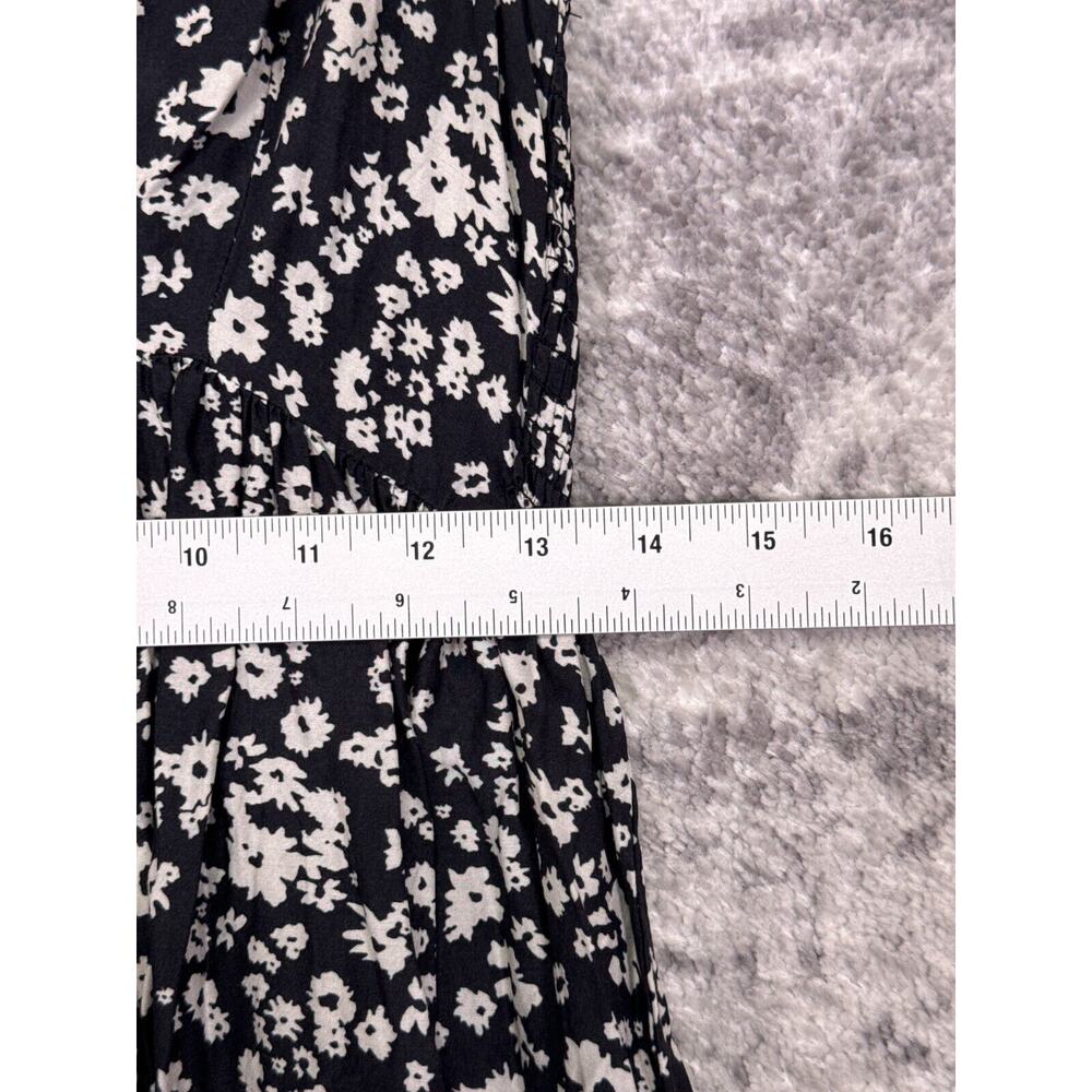 Hatch Dress 0 Womens Silk Blend Floral Print Ruffle Shoulder Cross Front Midi - Picture 5 of 8